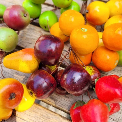 48 x Früchte Beeren Fake Kunstfrüchte Draht Dekoration Kunstobst Obst Dekoobst - Bild 1 von 4