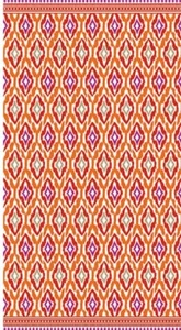Sympathica Family Strandtuch Liegetuch 100x180 Rauten rot orange 2285-4 rot - Bild 1 von 2