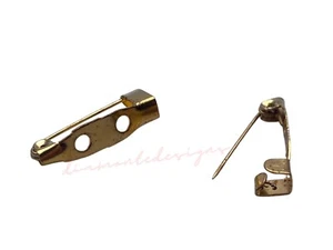 20 mm vergoldete Brosche Pin Rücken Schmuck Kostüm Stifte UK - Bild 1 von 1