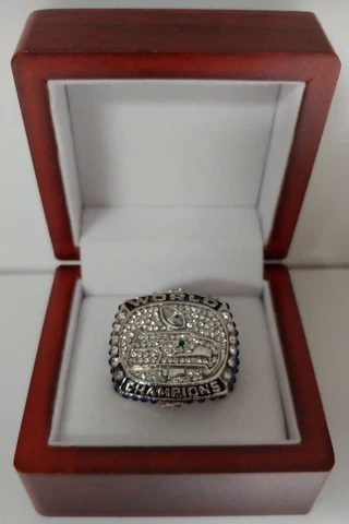 Russell Wilson - 2013 Seattle Seahawks Super Bowl Ring With Wooden Display Box Cover