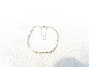 HSN Sterling Rope Bracelet-Italy- Magnetic Closer Fits Most Wrists - Picture 1 of 4