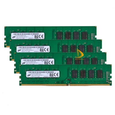 Micron 64GB 4x 16GB 2RX8 PC4-2133P DDR4 RAM 17000MHz 288Pin DIMM Desktop Memory - Image 1 of 4
