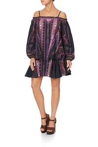 New £465 Camilla Franks Off The Shoulder Top XS uk 8 10 12 Mina Mina Purples - Picture 1 of 12
