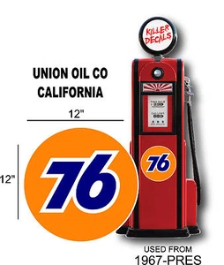 (UNIO-1) 12" UNION 76 GASOLINE GAS PUMP OIL TANK DECAL by Unocal - Picture 1 of 1