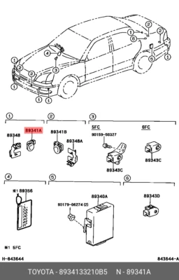 NUEVO OEM 2013-15 LEXUS RX450h Sensor de estacionamiento ultrasónico 89341-33210-B5 Foto 1 de 4
