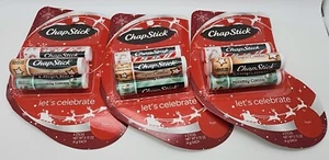 (3-Pack) ChapStick 4 Lip Balm-Candy Cane/Pumpkin Pie/Holiday Cocoa/Sugar Cookie - Picture 1 of 3