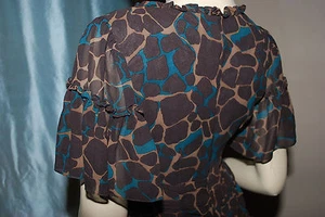 NWOT NANETTE LEPORE SZ 4 GIRAFFE PRINT BLOUSE - Picture 1 of 4