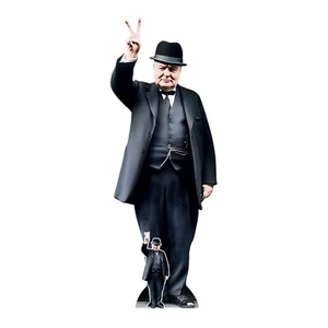 VE Day Winston Churchill V for Victory Cardboard Cutout 185cm with Free Mini - Picture 1 of 3