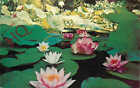 Postcard>>Waterlilies and Lotus, California, San Marino, Huntington Library