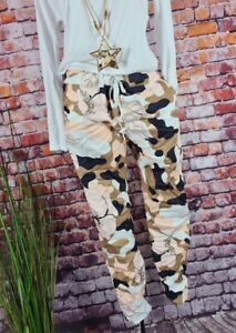Italy LEICHTE  Crinkle Stretch JOGPANTS HOSE 6412 CAMOUFLAGE Muster 38 40 42