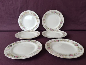 Creative Fine China Japan 2345 Regency Rose 6 1/2" Bread Dessert Plates Set of 6 - Picture 1 of 18