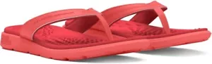 Under Armour Women's Ignite Pro Marbella Flip Flop Slide Sandal Red Pink -Size 6 - Picture 1 of 4