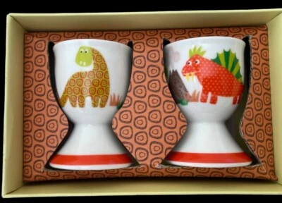 * 2 * Copos de ovos de dinossauro Queens Churchill England Little Rhymes caixa original conjunto - Imagem 1 de 4