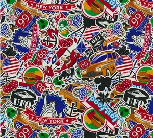 Pellicola stampa trasferimento acqua stickerbomb Route 66 - larghezza 100 cm - Foto 1 di 4