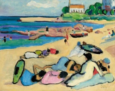 Seaside Gabriele Münter 1919 German Expressionist Beach Scene Art Print - Image 1 of 2