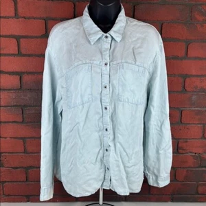 Jane Delancey Women's Blue Button-Down Top – Preppy, Y2K - Picture 1 of 8