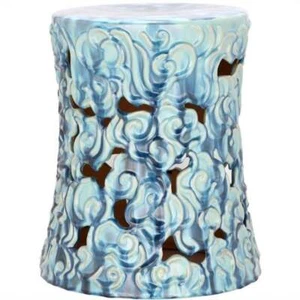 Safavieh Ceramic Garden Stool in Ocean Blue - Picture 1 of 2