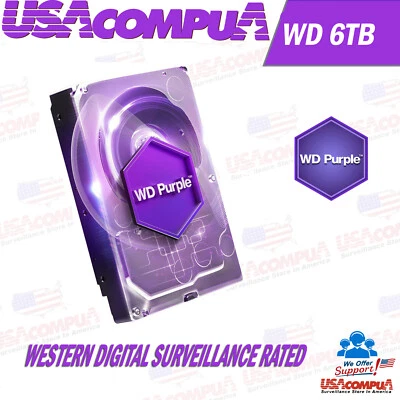 Western Digital Purple 6 TB,Internal,5400 RPM,3.5 inch (WD60PURZ) Hard Drive - Image 1 of 4
