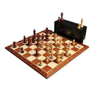 The Championship Series Chess Set, Box, & Board Combination - Mahogany Gilded - Picture 1 of 11