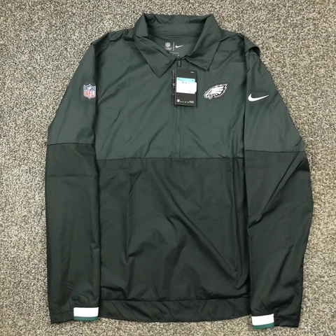 NWT Philadelphia Eagles Jacket Nike Coach Windbreaker 1/4 Zip Black Mens Medium Cover