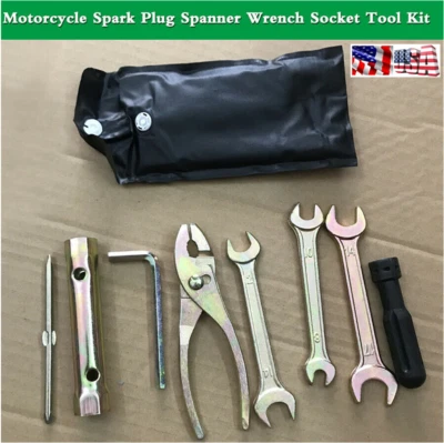 7X Pliers Wrench Spark Plug Socket Screwdriver Mixed Motorcycle Onboard Tool Kit - Image 1 of 4