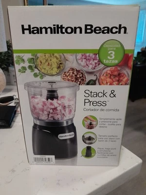 HAMILTON BEACH STACK & PRESS FOOD CHOPPER 3 CUP BOWL ELECTRIC KITCHEN NEW SEALED - Image 1 of 2