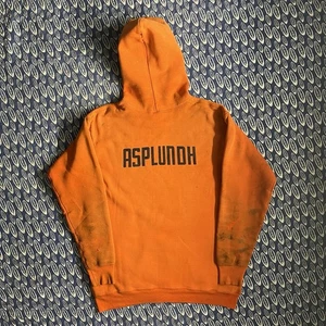 True Vintage 80s Asplundh Double Face Orange Faded Distressed Hoodie Mens Large - Picture 1 of 12