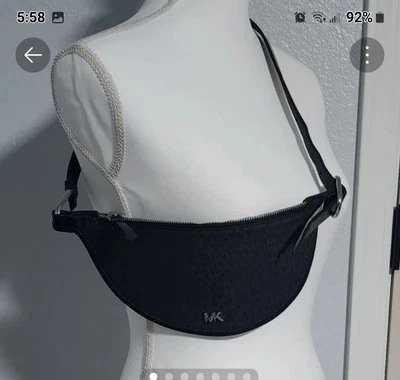 Сумка через плечо Michael Kors двусторонняя поясная Fanny Pack черная кожа S/M - Изображение 1 из 4