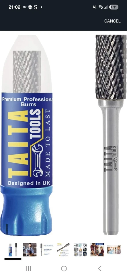 TAITATOOLS Carbide Burr 1/4" Shank, SA-3 Tungsten Double Cut Rotary Die Grinder Bits