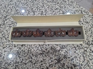Set 6 anelli tovagliolo foglia d'acero fienile ceramica raccolta autunnale - Foto 1 di 5