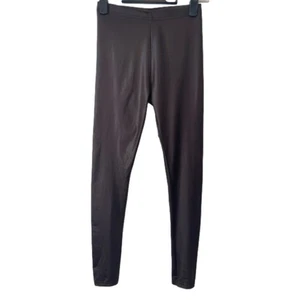 H&M Women's Small High Shine Leggings Deep Brown Sexy Feminine Biker Rockabilly - Picture 1 of 8
