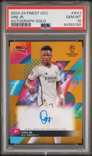PSA 10 Vinicius Jr Topps Certified Autograph Card Gold Foil Serial /50 ...