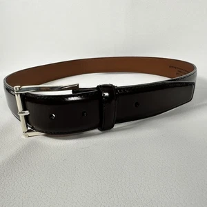 Cinturón Brighton Para Hombre Talla 36 Sangre de Buey Cuero Borgoña Hebilla Lisa Cosida - Imagen 1 de 9