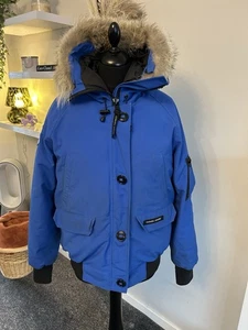 Canada Goose 7999LPB Chilliwack PBI Polar Bears Blue Parka Large L Fur Womens - Picture 1 of 18