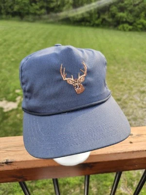 Vintage Andrew Thompson Whitetail Buck Embroidered Hat Strapback 90s Animal Foto 1 de 4