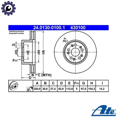 2x BRAKE DISC 24.0130-0100.1 FOR MERCEDES-BENZ OM 606.961 3.0LM 104.944 2.8L - Image 1 of 4