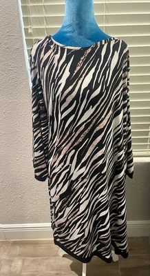 Plus Size 3X Zebra Print Calvin Klein Dress With Stretch - Image 1 of 4