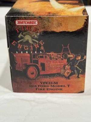 New Matchbox Models Yesteryear 1916 Ford Model T Fire Engine Series YFE22-M MIB - Image 1 of 3