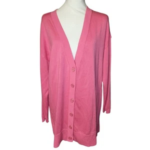 Neu mit Etikett Talbots Plus rosa V-Ausschnitt Knopfleiste Langarm Strick Cardigan Pullover XL - Bild 1 von 7