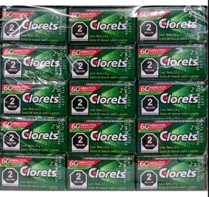 Clorets Mint Flavored Gum ( goma chicle ) - 1 Box Of 60 Packets - Free Shipping - Picture 1 of 1