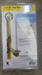 Keeney 606RB Auslösehebel mit Messingrohr Bad Abfluss Montage, 1-1/2 Zoll, Chrom - Bild 1 von 5