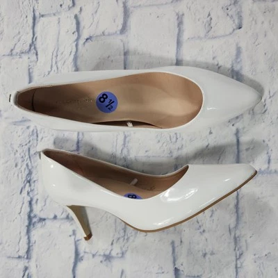 Kate Spade WOMENS SIZE 8.5 Vida Patent Leather Pointy Toe Pumps White Heels - Image 1 of 4