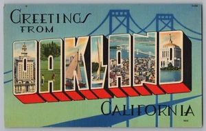 Postal saludos desde Oakland, California, carta grande - Imagen 1 de 2