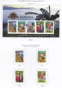 Australia # 32242-3243,3248a,3249-3252 VF-MH 2010 KOKODA S/SHEET, S. CV ADH $15 - Imagen 1 de 1