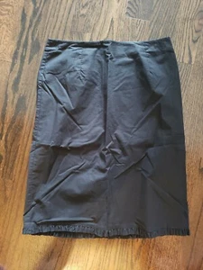 GAP WOMEN'S BLACK STRAIGHT SKIRT RUFFLE HEM STRETCH ZIP KNEE - 10 - Picture 1 of 5