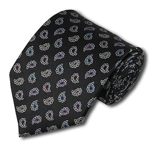 Corbata de microfibra tejida de cachemira burbuja multicolor negra para hombre - Imagen 1 de 1