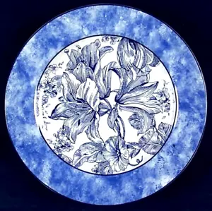 Lote de 3 platos de ensalada florales de gres fino de gres vintage azules Waverly raros - Imagen 1 de 7