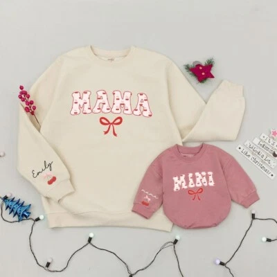 Personalized Mama and Mini Cherry Sweatshirt, Cherry Mama and Mini - Image 1 of 4