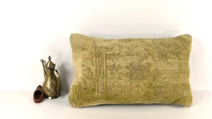 Kilim Pillow Cover 12x20 Turkish Handmade Vintage Couch Lumbar Cushion  A2247 - Picture 1 of 3