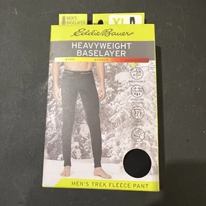 Pantaloni baselayer Eddie Bauer pesanti da uomo XL neri pantaloni in pile da trekking nuovi con scatola - Foto 1 di 3